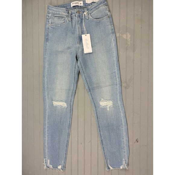 Just Black Size 26 Womens Jeans Hi Rise Destroyed Skinny Light Wash Stre… - Picture 1 of 5